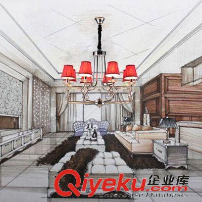歐式吊燈 柏森 簡約現(xiàn)代歐式吊燈 鐵藝水晶燈客廳燈大氣 臥室燈飾餐廳燈819原始圖片2