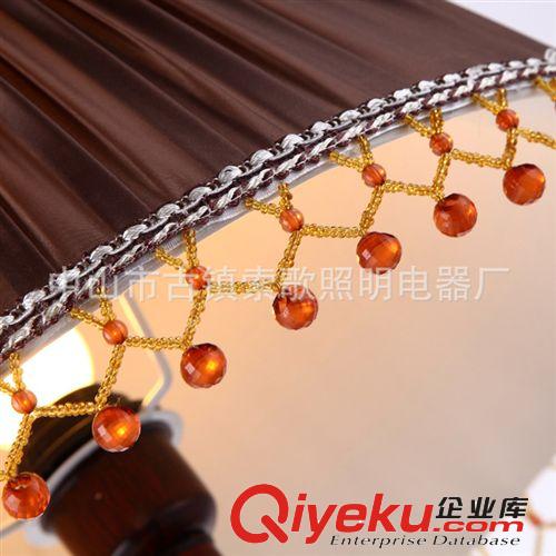 臺(tái)燈 歐式樹脂燈罩布藝調(diào)光臺(tái)燈 結(jié)婚床頭臥室客廳燈 溫馨時(shí)尚DENG具