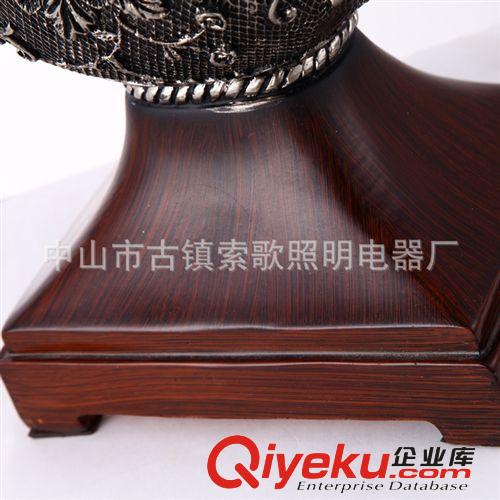 臺(tái)燈 歐式樹脂燈罩布藝調(diào)光臺(tái)燈 結(jié)婚床頭臥室客廳燈 溫馨時(shí)尚DENG具