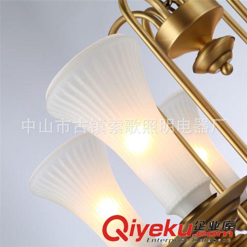 全銅吊燈 歐式吊燈客廳燈具 全銅燈飾銅吊燈 美式銅燈 別墅經典藝術吊燈飾原始圖片2