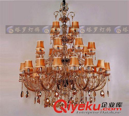 豪華復(fù)式樓梯燈專區(qū) 豪華別墅歐式吊燈大堂水晶燈酒店工程大吊燈具設(shè)計會所KTV蠟燭燈原始圖片2