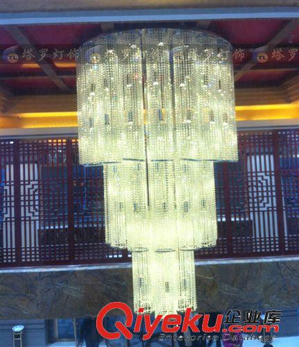豪華家居燈飾專區 塔羅批發復式樓梯吊燈別墅客廳樓梯間K9水晶吊燈過道樓梯吊燈