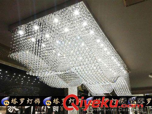 酒店工程水晶燈飾專區 tj豪華酒店工程大廳大堂吸頂燈具會所KTV賓館橢圓形大型水晶燈