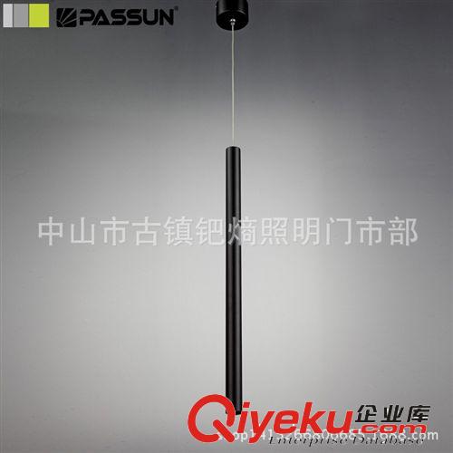 LED吊燈 LED圓桿LED3W長桿鋁質黑色吊燈現代簡易 餐廳咖啡廳吧臺燈