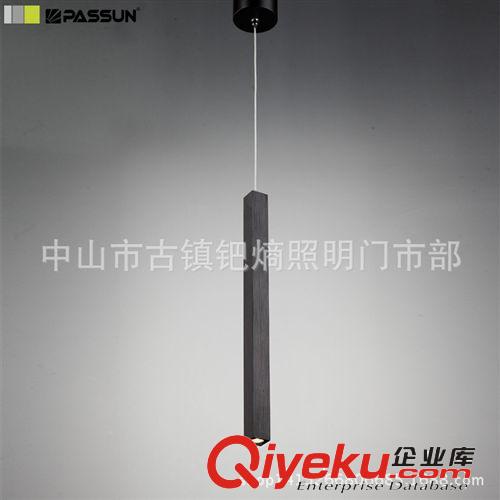 LED吊燈 LED圓桿LED3W長桿鋁質黑色吊燈現代簡易 餐廳咖啡廳吧臺燈