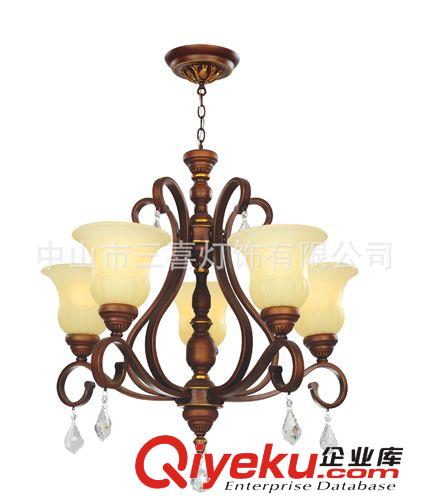 歐式水晶吊燈 北歐復古gd歐式現代宜家吊燈客廳餐廳臥室5/6/8頭燈 吊燈1823