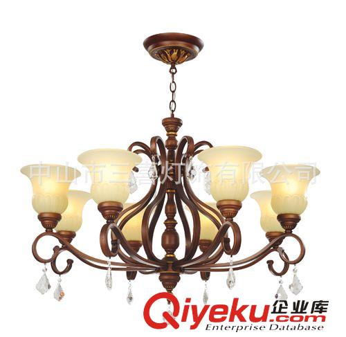 歐式水晶吊燈 北歐復古gd歐式現代宜家吊燈客廳餐廳臥室5/6/8頭燈 吊燈1823原始圖片3