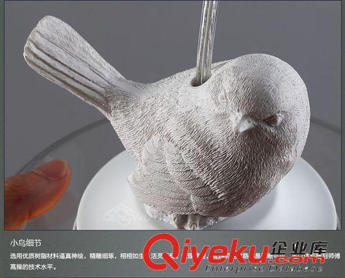 燈具用途： 美式鄉(xiāng)村現(xiàn)代創(chuàng)意咖啡廳田園餐廳陽臺單頭玻璃兒童房臥室小鳥吊燈原始圖片3
