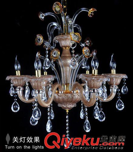 蠟燭水晶燈 北歐宜家鐵藝吊燈創(chuàng)意水晶客廳餐廳臥室燈具現(xiàn)代歐式田園玻璃燈飾原始圖片2