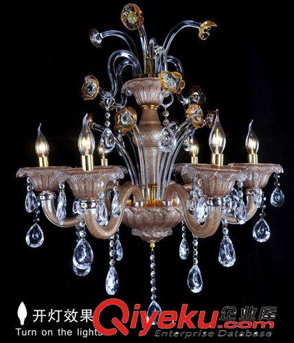 蠟燭水晶燈 北歐宜家鐵藝吊燈創(chuàng)意水晶客廳餐廳臥室燈具現(xiàn)代歐式田園玻璃燈飾原始圖片3