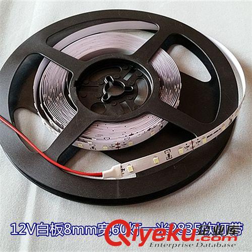 LED軟燈條 2835白光8mm寬12V60燈一米不防水軟燈帶原始圖片2