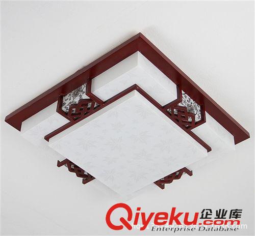 LED羊皮燈 廠家直銷木藝LED吸頂燈中式實(shí)木羊皮燈臥室客廳餐廳書房房間燈具原始圖片2