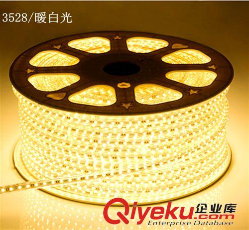 LED燈帶 廠價直銷LED燈帶高亮220V 3528貼片燈條吊頂軟燈條暖白光原始圖片3