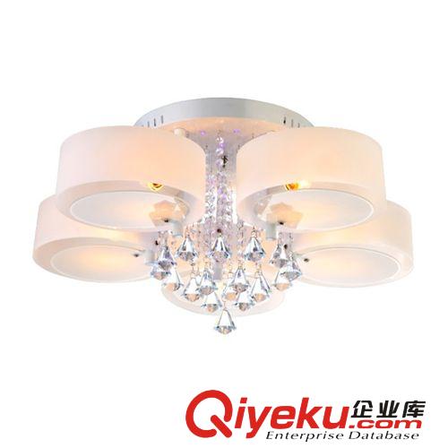 水晶客廳燈 現(xiàn)代簡約藝術(shù)客廳燈彩光LED吸頂燈臥室水晶燈餐廳書房燈飾具燈泡原始圖片3