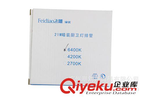 灯管、泡壳 飞雕21W暗装厨卫灯排管 FD1-MXQ300白-21W方排管 厂价直销 批发