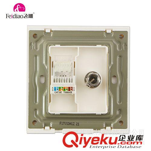 音頻、視頻插座 飛雕電器總經銷 F1-A 電視+電腦 優質優價墻壁插座 廠價直銷批發原始圖片3