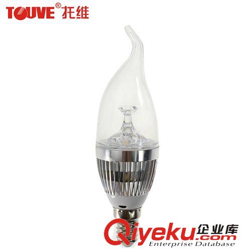 LED蠟燭燈 托維TOUVE大功率銀色蠟燭尖泡 TV1941L-46J {gx}節(jié)能LED冷光源