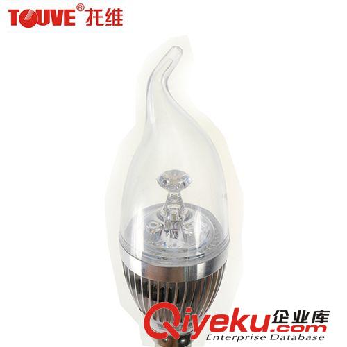 LED蠟燭燈 TOUVE托維大功率銀色拉尾蠟燭燈泡TV1941L-46L  {gx}節能超長壽命原始圖片2