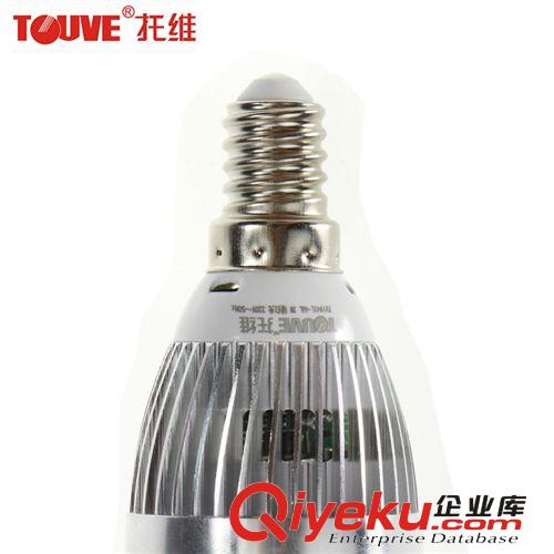 LED蠟燭燈 TOUVE托維大功率銀色拉尾蠟燭燈泡TV1941L-46L  {gx}節能超長壽命原始圖片3