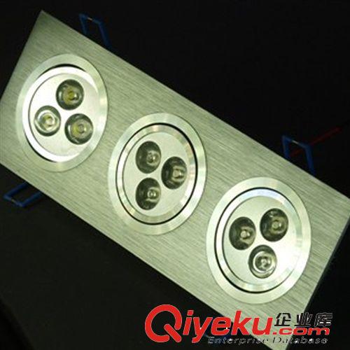 筒燈 【商家推薦】三頭方形LED天花燈 9W方形筒燈  三頭天花燈
