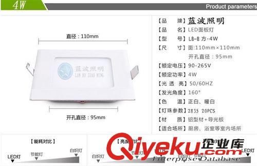 面板灯（配件区） LED面板灯套件 3寸110MM 嵌入式超薄筒灯 led面板灯 4W 测发光