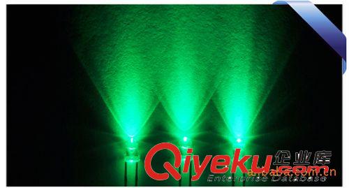 3mm直插式LED 3mm白發翠綠ledLED廠家直銷;3mm圓頭有邊白發翠綠高亮長腳原始圖片3