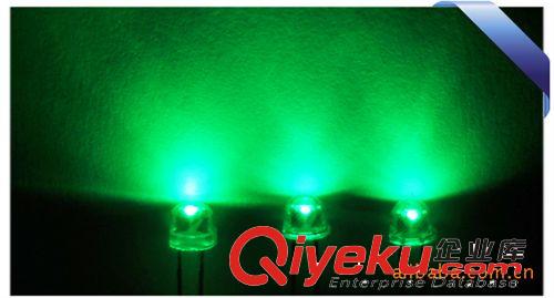 4.8mm直插式LED LED廠家直銷發光二極管;4.8mm草帽燈;厚帽沿,高亮純綠;質量穩定原始圖片3