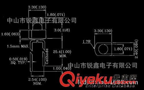 定做1.8mm系列 1.8mm奶嘴型白發紅led燈珠原始圖片3