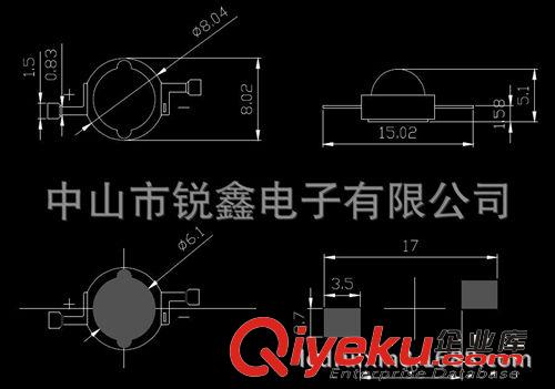 大功率LED發光管 【廠家供應】1W大功率led燈珠 綠色 65-75LM 臺灣進口芯封裝原始圖片3
