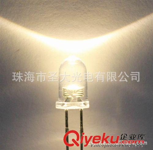 零光衰直插LED系列 5mm圓頭暖白光LED LED暖白光燈珠 發(fā)光角度15-60度可選 3000K色溫