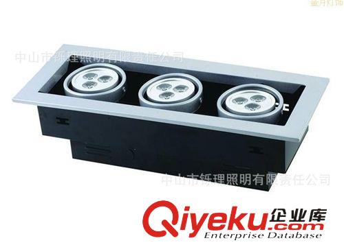 豆膽燈/格柵燈 led格柵燈 3*5W豆膽燈 led3頭格柵燈客廳背景斗膽燈節(jié)能射燈全套原始圖片2