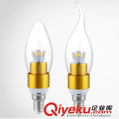 畅销宝贝 长期供应  尖泡节能三叉蜡烛灯LED3W E14蜡烛灯水晶灯光源