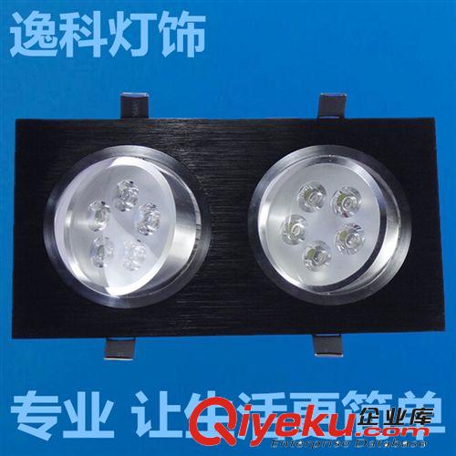 LED天花燈 逸科廠家直銷雙頭5Wled射燈 全套10w 客廳天花射燈 斗膽燈格柵燈原始圖片3