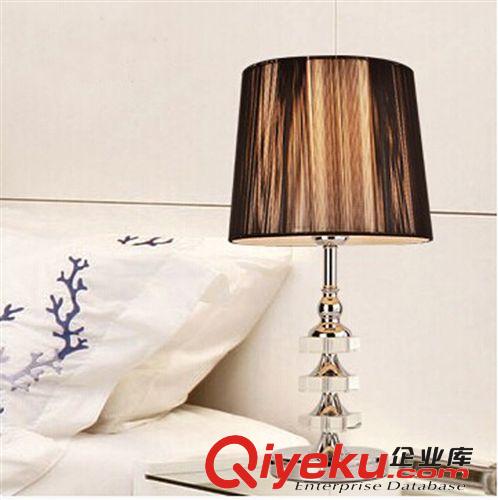 普通照明臺(tái)燈 優(yōu)品 現(xiàn)代簡(jiǎn)約時(shí)尚水晶臺(tái)燈臥室床頭 拉絲燈罩低價(jià)批發(fā)定做H1059原始圖片2