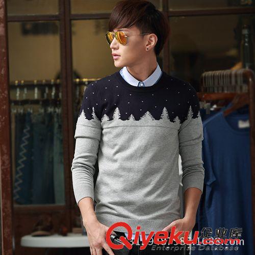 男士服裝 男裝毛衣2014新款 新品男式毛衣 棉類庫(kù)存男士修身毛衣 韓版男士原始圖片2