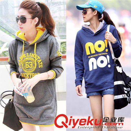 女式服裝 震撼低價上市新款韓版女裝外套 庫存時尚百搭寬松印花套頭衛衣原始圖片2