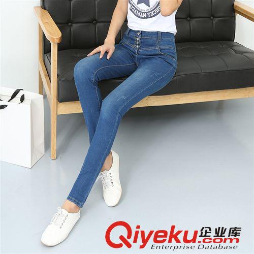 新品上市 廠家直銷 韓版大碼女裝牛仔褲女 修身牛仔褲女式 秋季高腰牛仔褲原始圖片2