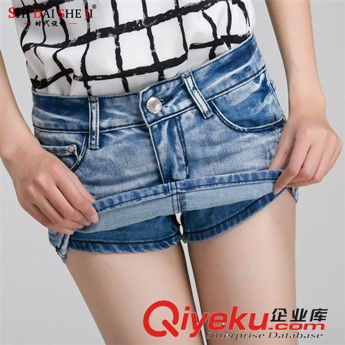 夏季清倉 時代設計 2014夏季新款時尚女式短裙褲女 純棉破洞女裝牛仔短褲原始圖片2