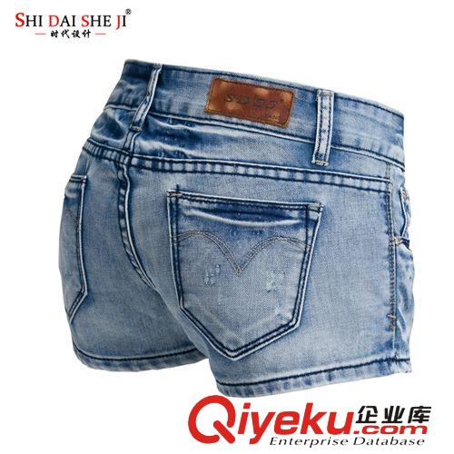 夏季清倉 時代設計 2014夏季新款時尚女式短裙褲女 純棉破洞女裝牛仔短褲原始圖片3