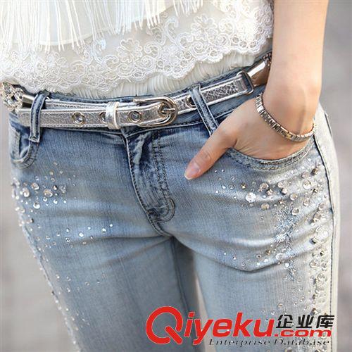 爆款專區 2014新款修身提臀顯瘦女裝秋韓版gdA鉆小腳鉛筆牛仔長褲批發
