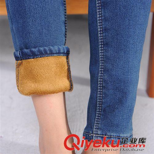 爆款專區(qū) 冬季加絨加厚牛仔褲女士牛仔褲長(zhǎng)褲鉛筆褲韓版小腳褲藍(lán)色灰色靴褲原始圖片3