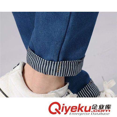 一褲兩色 2014加絨加厚 哈倫牛仔褲 休閑牛仔褲女 高質量廠家直銷原始圖片3