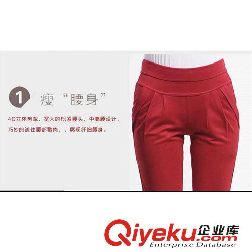 一褲多色 2014新款女式牛仔長(zhǎng)褲時(shí)裝哈倫休閑褲韓版針織褲有大碼廠家直銷