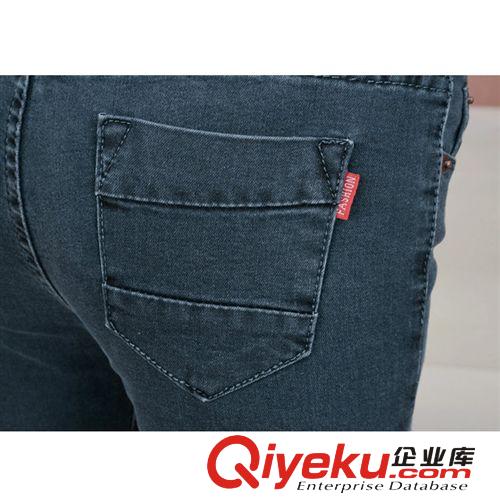 加絨加厚 2014新款爆款彈力顯瘦灰色牛仔褲小腳鉛筆褲女式牛仔長靴褲批發(fā)原始圖片3