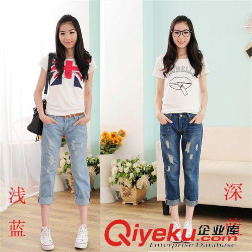 牛仔褲按特點(diǎn) 潮女牛仔 2014秋裝韓版鉛筆女褲 淺色小腳牛仔褲女長褲子淘寶爆款