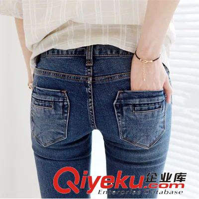 女式牛仔褲 韓版小腳牛仔褲女式修身緊身顯瘦鉛筆褲女牛仔長褲子2014初秋新款