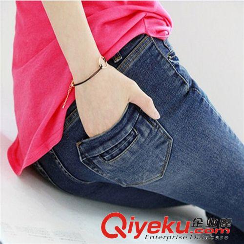 女式牛仔褲 韓版小腳牛仔褲女式修身緊身顯瘦鉛筆褲女牛仔長褲子2014初秋新款