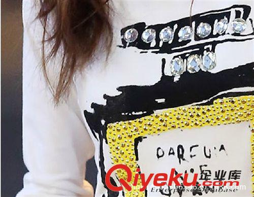 短袖t恤 歐洲站 2014夏季新款女裝韓版修身印花圓領女打底衫 爆款短袖 t恤原始圖片2