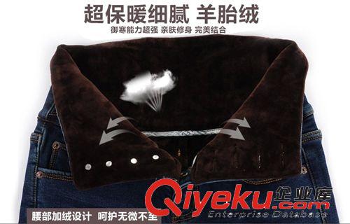 加絨 批發新款高腰加絨牛仔褲女韓版高彈力加厚保暖鉛筆小腳褲一件代發原始圖片3