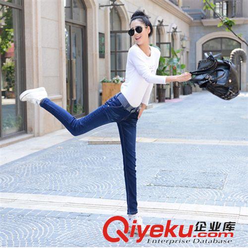 牛仔長褲 秋冬新款女式加絨牛仔褲 時尚韓版抓紋保暖顯瘦女式小腳褲 批發(fā)